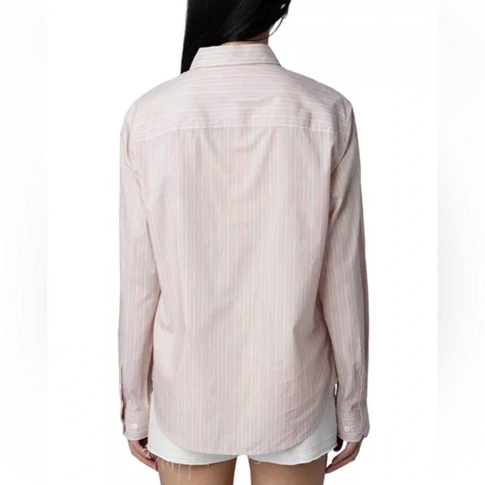 Zadig & Voltaire Sydna Raye Cool Cat Cotton Shirt NET's Tags Sz S Girlhood Core - Picture 13 of 15